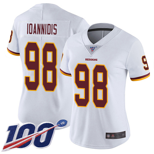 Washington Redskins Limited White Women Matt Ioannidis Road Jersey NFL Football #98 100th Season->youth nfl jersey->Youth Jersey